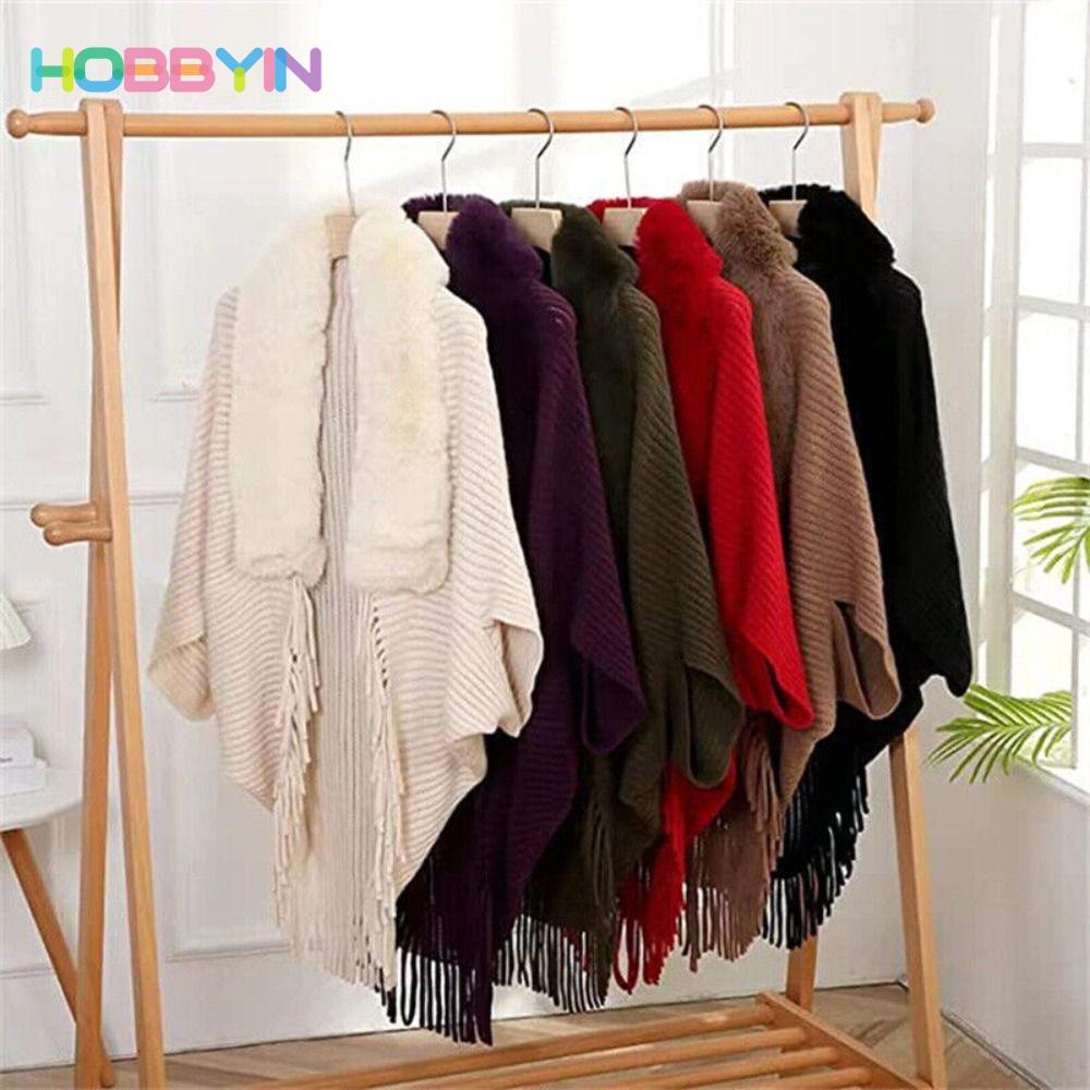 HOBBYIN Lông Thú Giả Cổ Áo Cardigan Áo Nữ Mùa Đông Ấm Áp