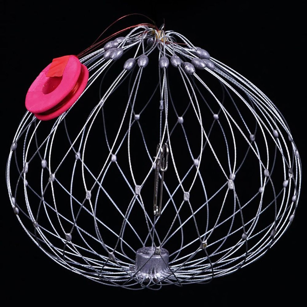 Bẫy cua tự động mở đóng bằng thép không gỉ, kích thước 52/72cm, phù hợp cho việc câu cá ở biển.