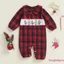 Bé Giáng Sinh Kẻ Sọc Áo Liền Quần Cây Chó Thêu Cổ Búp Bê Dài Tay Jumpsuit