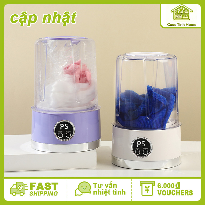 Máy giặt mini sạc điện hai chế độ – giặt đồ lót, tất và quần áo trẻ em tự động, an toàn và tiện lợi