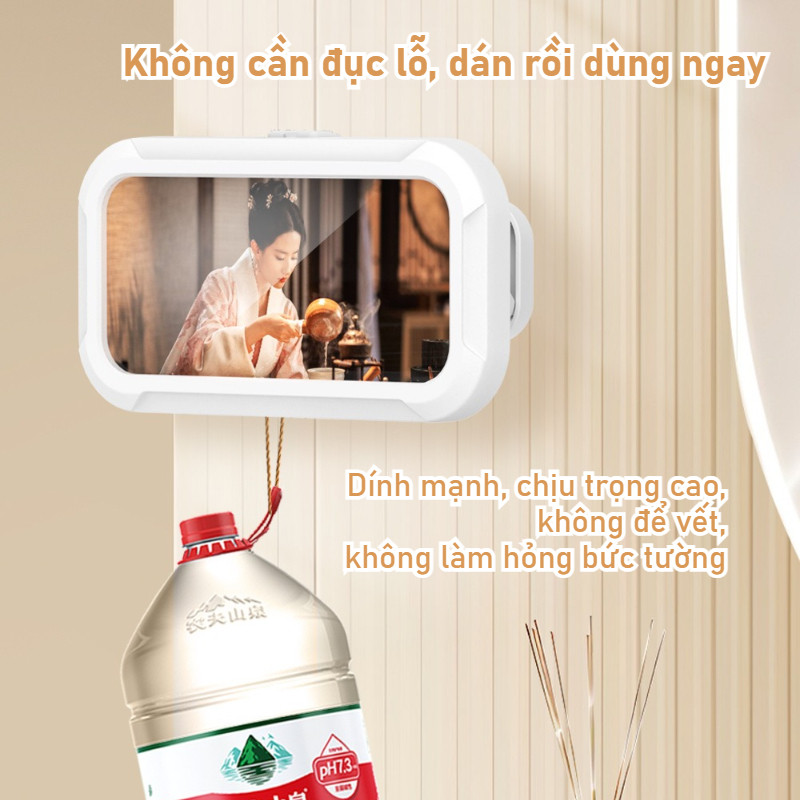 Hộp đựng Điện thoại gắn tường nhà tắm chống nước，có phiên bản Xoay 360 độ cảm ứng dễ dàng, tắm vẫn xem phim được