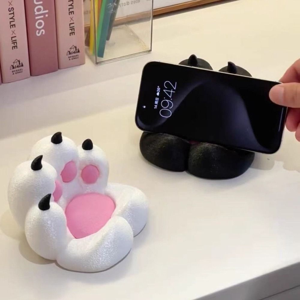 Giá đỡ điện thoại ESSENCEH Claw, Trang trí máy tính để bàn Giá đỡ điện thoại miếng đệm mèo vui nhộn, Giá đỡ điện thoại di động in bền bỉ cho người sắp xếp máy tính để bàn
