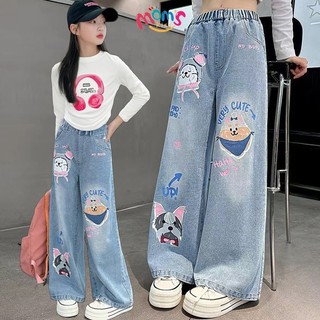 QuầN Jean MớI Cho Bé GáI ThiếT Kế HọA TiếT HoạT HìNh Dễ ThươNg Phù HợP QuầN Jean ốNg RộNg Cho Bé GáI