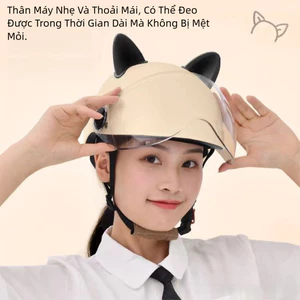 mốt mới Nón Bảo Hiểm Trơn 1/2 Có Lỗ Thông gió, Mũ Bảo Hiểm Nửa Đầu Sơn Nhám Nhiều Màu，Mũ bảo hiểm tai mèo Cả nam và nữ đều có thể đeo