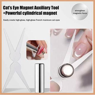 [savemoneyeveryday] Bộ nam châm nghệ thuật làm móng tay hai kiểu Pháp Eye bination Nail Art DIY Hiệu ứng hình chữ V Gel Nail Polish Magnet [vn]