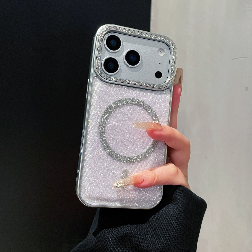 Ốp điện thoại thu hút từ tính kim cương đính kim cương cho IPhone 17 16 15 14 13 12 11 Pro Promax 17 Air 16 15 14 Plus Vỏ chống sốc