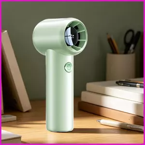 Quạt cầm tay 100 tốc độ cầm tay Mini Thiết bị hiển thị kỹ thuật số mạnh mẽ Quạt trang điểm du lịch cho cắm trại mùa hè lyuvn