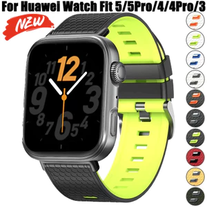 Dây đeo silicon thể thao hai màu cho Huawei Watch Fit 5 5Pro / Fit 4 / Fit 4Pro / Fit 3 phụ kiện vòng tay correa
