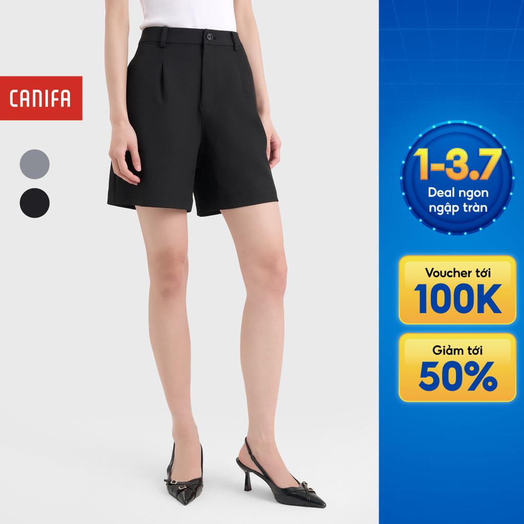 Quần short nữ CANIFA dáng suông vừa vặn cạp cúc 6BS25S008