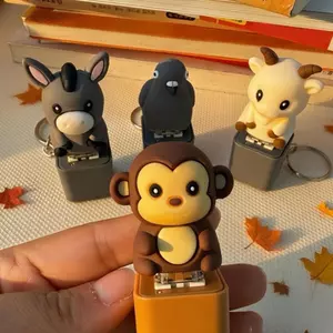 2026 Mới Khỉ Nút Móc Khóa Có Âm Thanh Nhẹ Giảm Căng Thẳng Fidget Đồ Chơi Túi Dễ Thương Mặt Dây Chuyền saixit2vn