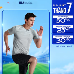 Áo thun thể thao nam HLA Sportsday chống tia UV kháng khuẩn,Quick Dry hút mồ hôi