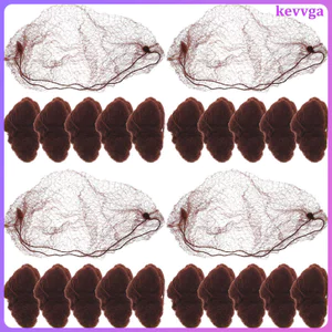 60 Chiếc Đàn Hồi Nylon Tóc Bun Lưới Màu Cà Phê Vô Hình Tóc Phụ Kiện Cho Nữ Múa Ba Lê Kevga