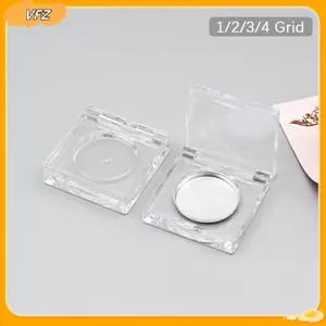 Hộp đựng phấn mắt vuông Mini VFZ có nắp trong suốt & tấm nhôm Nhựa DIY Blush Hộp đựng dụng cụ trang điểm Louislifecool