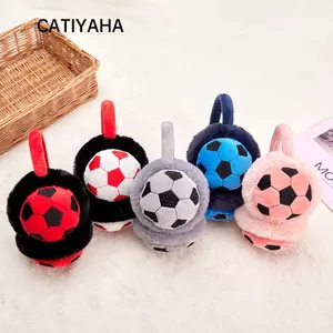 Máy sưởi tai bóng đá CATIYAHA, Giữ ấm cho trẻ em dày dặn, Vỏ tai chống đóng băng sang trọng sáng tạo cho quà tặng trẻ em