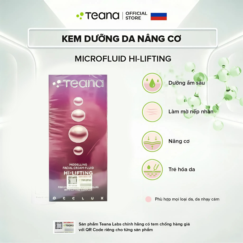 Kem dưỡng Teana Occlux Molecular Microfluid Hi-Lifting nâng cơ 50ml