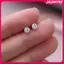 JASMINE 1 Cặp Bạc Cổ Điển Bốn Prong Kim Cương Đơn Giản Zircon Bông Tai Dành Cho Nữ JASMINE