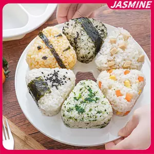 JASMINE DIY Khuôn Sushi Bữa Trưa Tam Giác Cơm Bóng Hộp Cơm Trưa Hành Cơm Bóng Thực Phẩm Báo Chí Tam Giác Làm Sushi Khuôn Sushi Bộ Dụng Cụ Nhà Bếp JASMINE