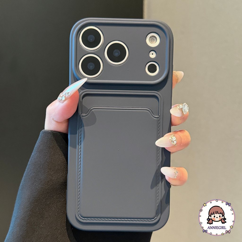 Ốp Điện Thoại Ví Silicon Sang Trọng Cho iPhone 17 16 15 14 11 13 12 Pro Max Air 16E 16 15 Plus Khe Cắm Thẻ Chống Sốc - ảnh 2