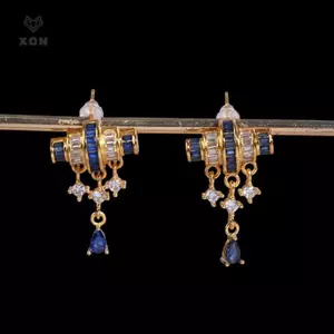 Nghệ Thuật Retro Màu Xanh Thả Tòn Ten Bông Tai Kiến Trúc Sang Trọng Cho Nữ Thời Trang Nhẹ Quà Tặng Trang Sức Sang Trọng [Mina]