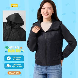 Áo khoác phao VIP nữ YODY phao lông vũ tay Raglan có mũ siêu ấm siêu nhẹ PVN7010