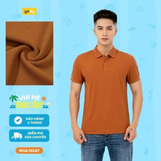 Áo polo nam s.cafe  basic YODY vải dệt hình tổ ong siêu thấm hút mát mẻ APM6325