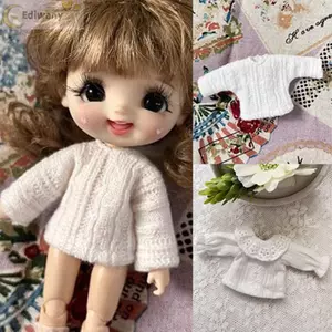 Áo len búp bê EDIWANY, 2 kiểu Quần áo búp bê trắng, Phụ kiện quần áo thời trang chất lượng cao 1 / 11 ob11 Búp bê / 1 / 12 Búp bê Bjd
