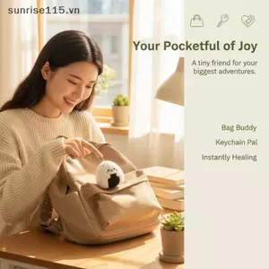 SRVN Kawaii Cơm Và Rau Con Dấu Sang Trọng Móc Khóa Dễ Thương Sushi Cói Thú Nhồi Bông Túi Charm Mềm Chim Cánh Cụt Mặt Dây Chuyền Móc Khóa Quà Tặng Bé Gái.