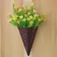Màu nâu Treo Tường Nón Planters Giả Mây Dệt Thân Thiện Với Môi Trường Vintage Cho Nhà Vườn Treo Tường Nhà Màn Hình