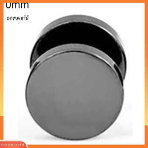 Một thế giới| 1 Cặp Nam Thoáng Mát Punk Tròn Đen Thép Không Gỉ Khuyên Tai Xuyên 3mm - 14mm