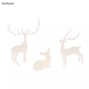 Luckyew 1 Mini Nhựa Pha Lê Hươu Giáng Sinh Rừng Nai Sừng Tấm Trắng Món Tráng Miệng Trang Trí Bàn Giáng Sinh Vui Vẻ Trang Trí Cho Gia Đình Trẻ Em Quà Tặng Năm Mới TQ