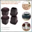 16 Chiếc Bảo Vệ Chân Ghế Silicon Màu Nâu, Mũ Chân Ghế Vuông Có Bọc nỉ