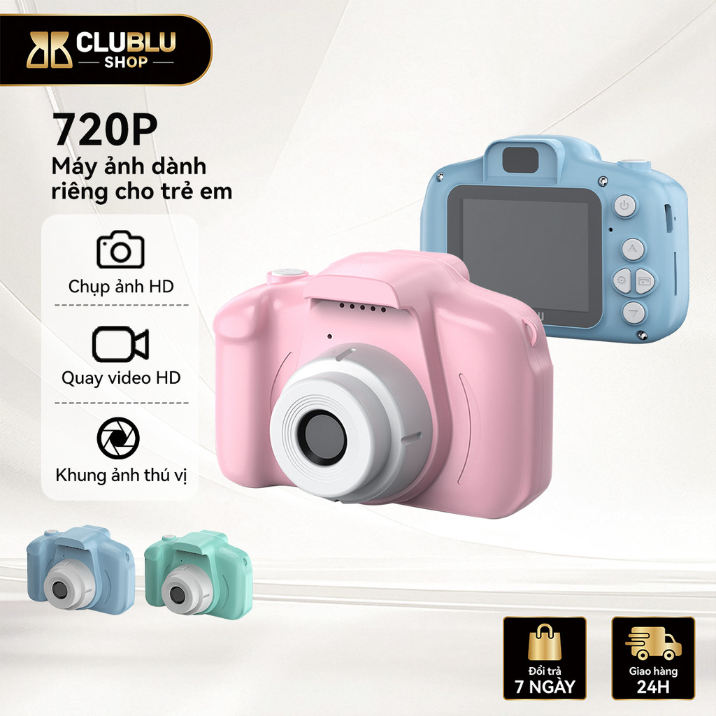 CLUBLU Máy Ảnh Mini XJ01 Digital Camera HD Cho Bé Chụp Ảnh 3MP, Quay Video 1080P, Chơi Game Vui Nhộn