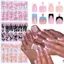 {WELV}144PCS Press On Nails Set Celestial Design Fake Nails Kit Easy To Apply Long