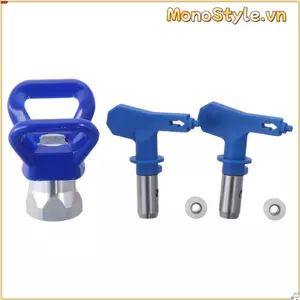MONOSTYLE 3 Đầu phun, Đầu phun sơn không khí màu xanh bằng thép không gỉ, Bảo vệ cho máy phun thay thế vòi phun sơn không khí