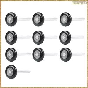 10 Gói Đen 2 "Nylon Cửa Nhà Để Xe Con Lăn Cửa Bánh Xe Thay Thế Yên Tĩnh Nhà Để Xe Con Lăn Đôi Con Dấu Vòng Bi Con Lăn Cửa Trượt