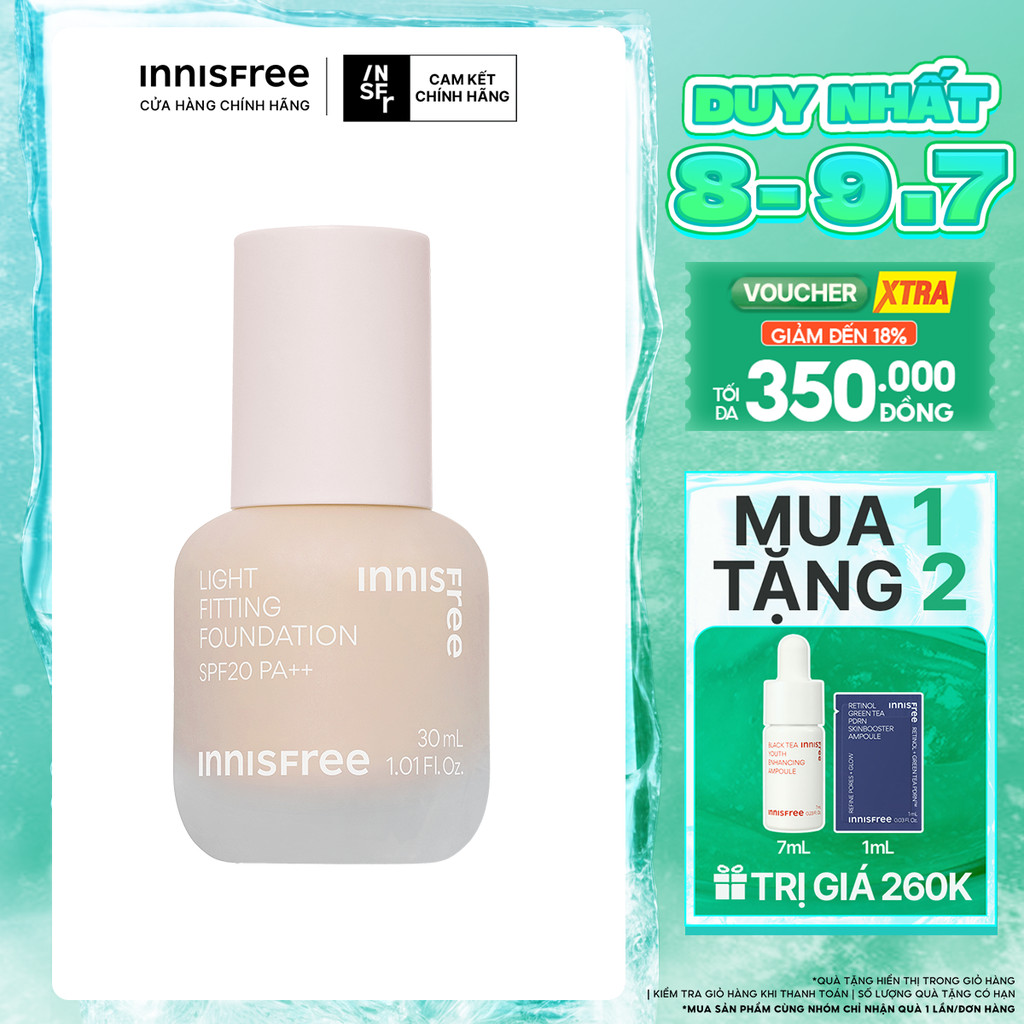 Kem nền trang điểm innisfree Light Fitting Foundation 30ml