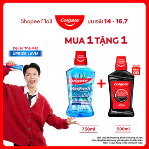 Nước súc miệng Colgate Maxfresh the mát dài lâu gấp 10X - diệt 99,9% vi khuẩn - 750ML