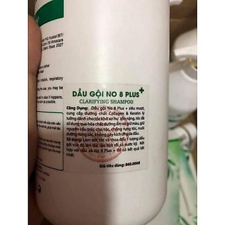 Bộ Dầu Gội Xả No8 Plus Keratin Collagen Phục Hồi Tóc,Kích Thích Mọc Tóc, Suôn Mềm Mượt Tóc 1000ml X 2