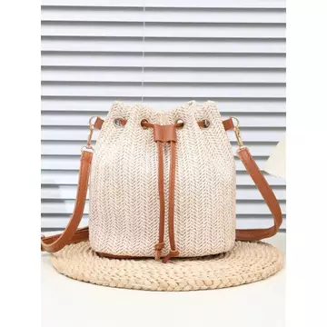 Women's PU Leather Straw Bag – for the Beach