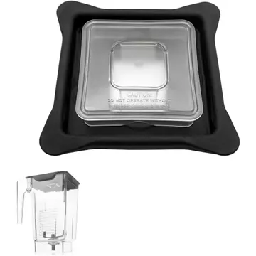 Thay thế nắp máy xay sinh tố phù hợp cho máy xay sinh tố thương mại Blendtec, nắp kẹp có lỗ thông hơi Tương thích với lọ WildSide + và FourSide, nắp máy xay sinh tố có phích cắm trong suốt hình vuông