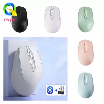 Chuột không dây EXPO LIMIT Macaron, Chuột không dây công thái học có thể sạc lại 2.4Ghz + BT5.0, Không ồn ào Cắm và chạy Chuột không dây Morandi nhẹ Phụ kiện máy tính