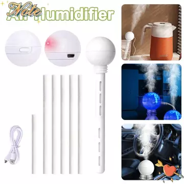 Máy tạo độ ẩm không khí NOTE1, có đèn LED Máy lọc ô tô Mini, Máy tạo độ ẩm chai USB cho phòng ngủ gia đình Ký túc xá yên tĩnh