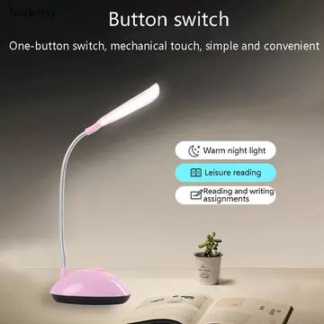 [fnuwtriy] Đèn bàn cho phòng ngủ Đèn bàn LED chạy bằng pin AAA Đèn sách học Đèn đầu giường Đèn đọc sách Bàn đèn văn phòng sinh viên