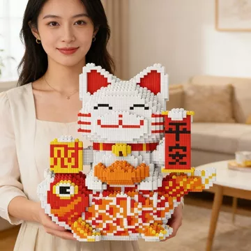 Đồ chơi giáo dục Tương thích với đồ chơi xếp hình LEGO Tương thích với LEGO về hàng hóa Khuyến nghị / Mèo may mắn Koi 79cm khổng lồ Tương thích với khối xây dựng LEGO Trẻ em Đồ chơi làm đồ chơi tự làm