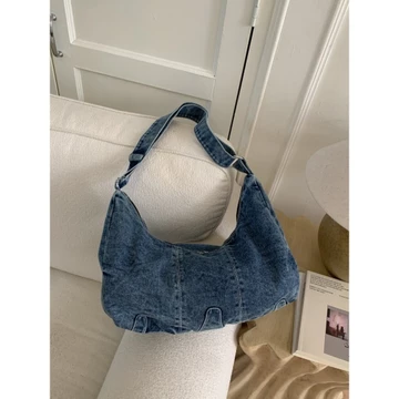 Women's Korean-Style Canvas Underarm Bag – Large, for Work