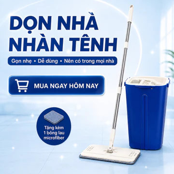 🔥Bộ Cây Lau Nhà Dẹt Kèm Xô Vắt Cây Lau Nhà Cây Lau Sàn Bộ Lau Nhà Cây Lau Nhà Đa Năng Xô Lau Nhà Cán Dài