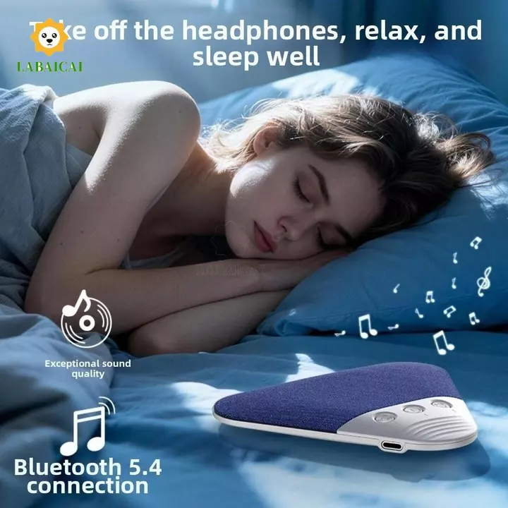 Loa ngủ dưới gối LAABAICAI, Loa Bluetooth không dây âm thanh HiFi Bluetooth 5.4, Hỗ trợ thẻ TF Thiết kế siêu mỏng Gối V3pro Loa Bluetooth Gối sử dụng bên cạnh