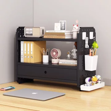 Giá để đồ để bàn, kệ sách để bàn có lỗ, kệ để đồ văn phòng nhiều tầng có thể điều chỉnh, giá để đồ bằng sắt nghệ thuật c