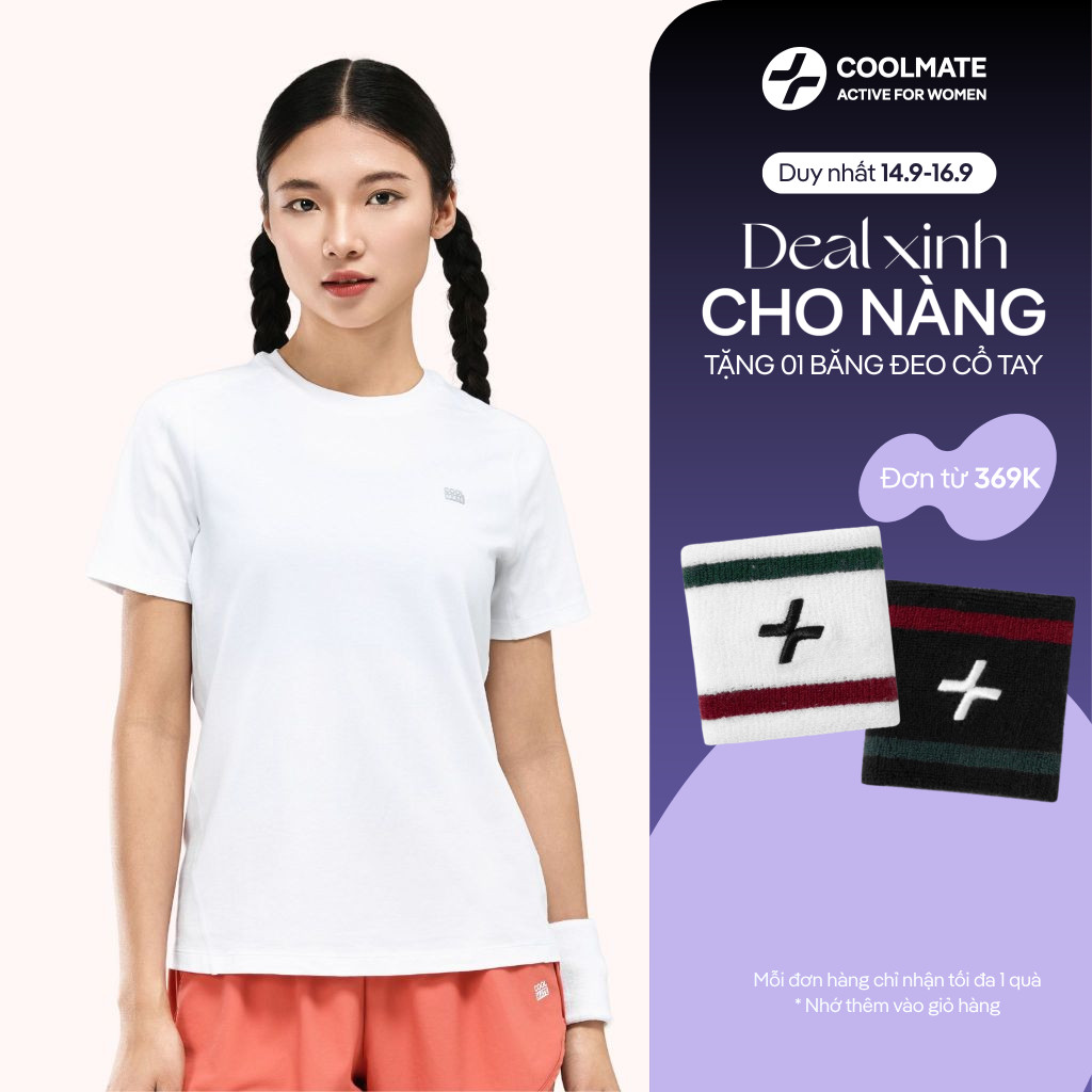 [369K TẶNG QUÀ]Áo thun thể thao nữ Comfort Tee thấm hút, co giãn, độ bền cao - Coolmate Active For Women