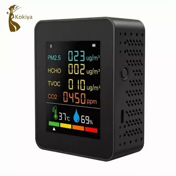 Cảm biến chất lượng không khí Six6-in-1 Đa chức năng PM2.5 Formaldehyde TVOC CO2 Máy đo CO2 Cảm biến CO2 Máy đo chỉ số chất lượng không khí trong nhà